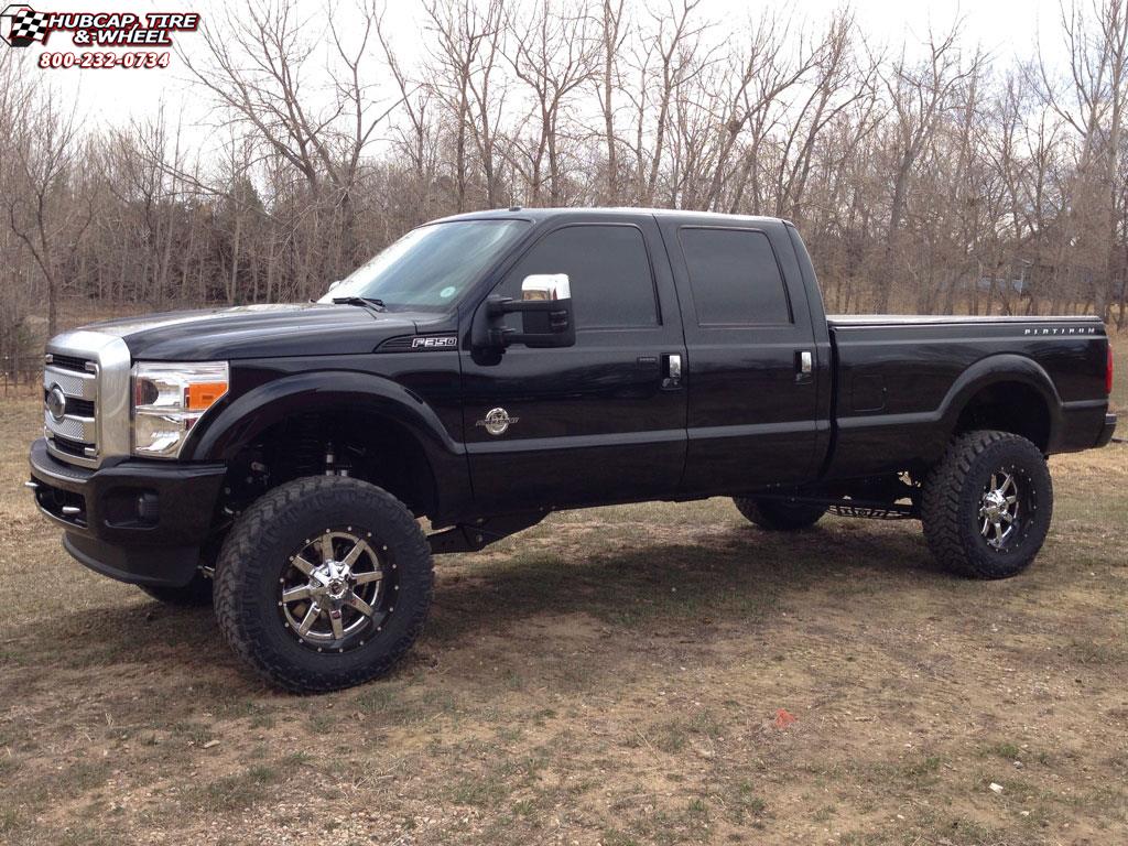 vehicle gallery/ford f 350 fuel maverick d260 20X10  Chrome with Gloss Black Lip wheels and rims