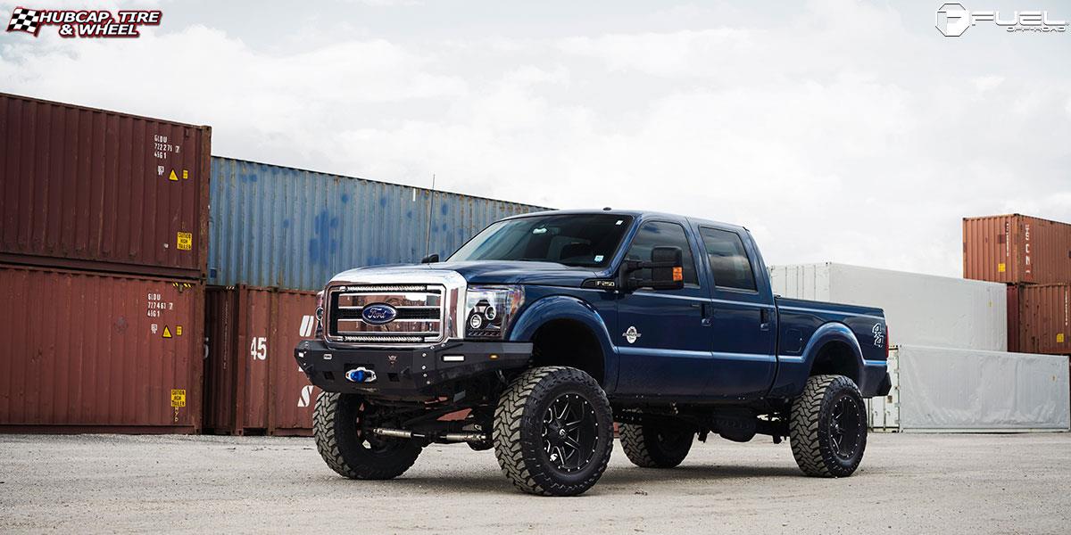 vehicle gallery/ford f 250 super duty fuel maverick d262 20X12  Black & Milled wheels and rims