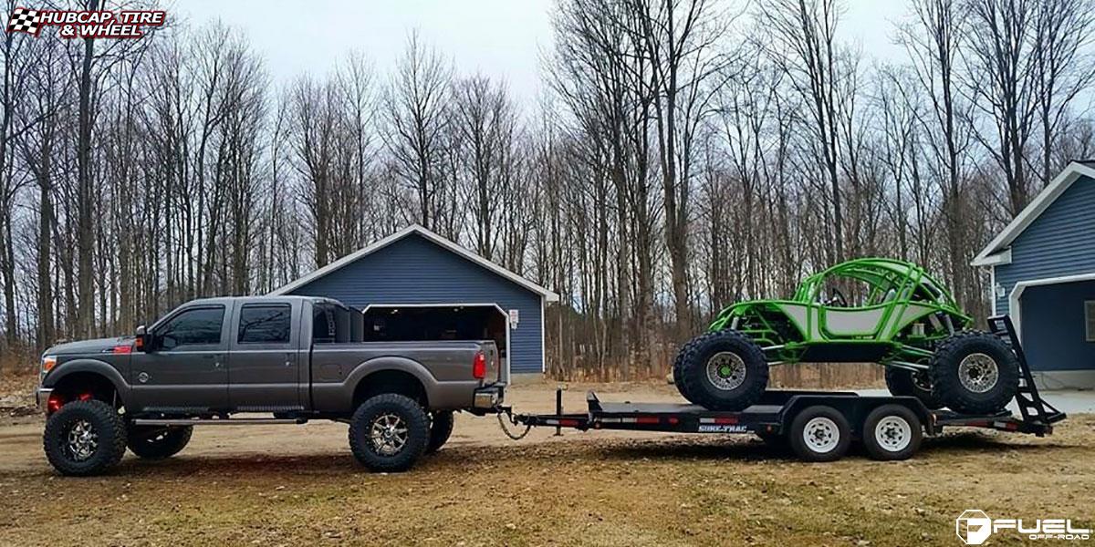 vehicle gallery/ford f 350 super duty fuel maverick d260 20X12  Chrome with Gloss Black Lip wheels and rims