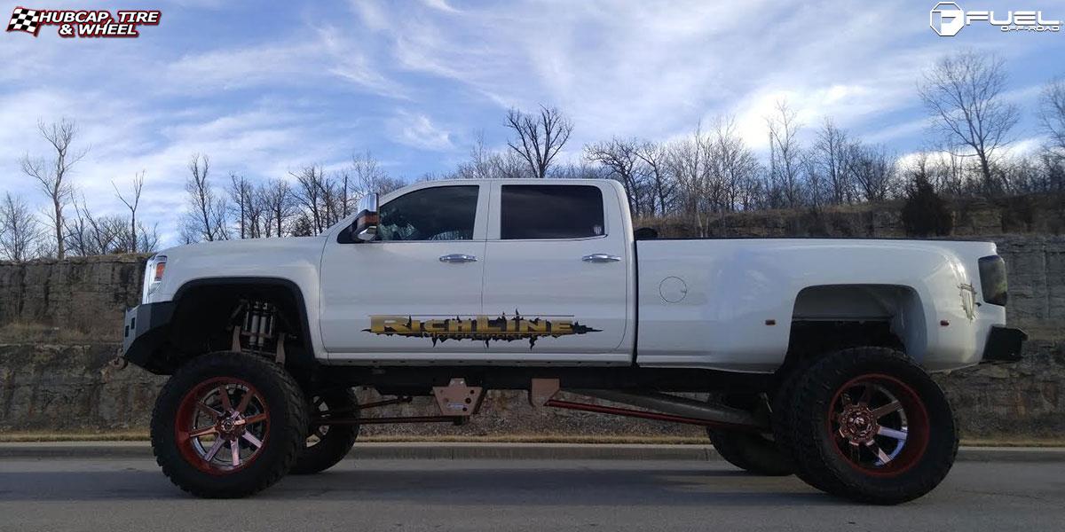 vehicle gallery/gmc sierra 3500 fuel maverick d262 24X14  Black & Milled wheels and rims
