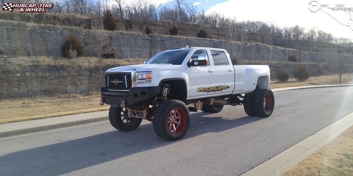 vehicle gallery/gmc sierra 3500 fuel maverick d262 24X14  Black & Milled wheels and rims