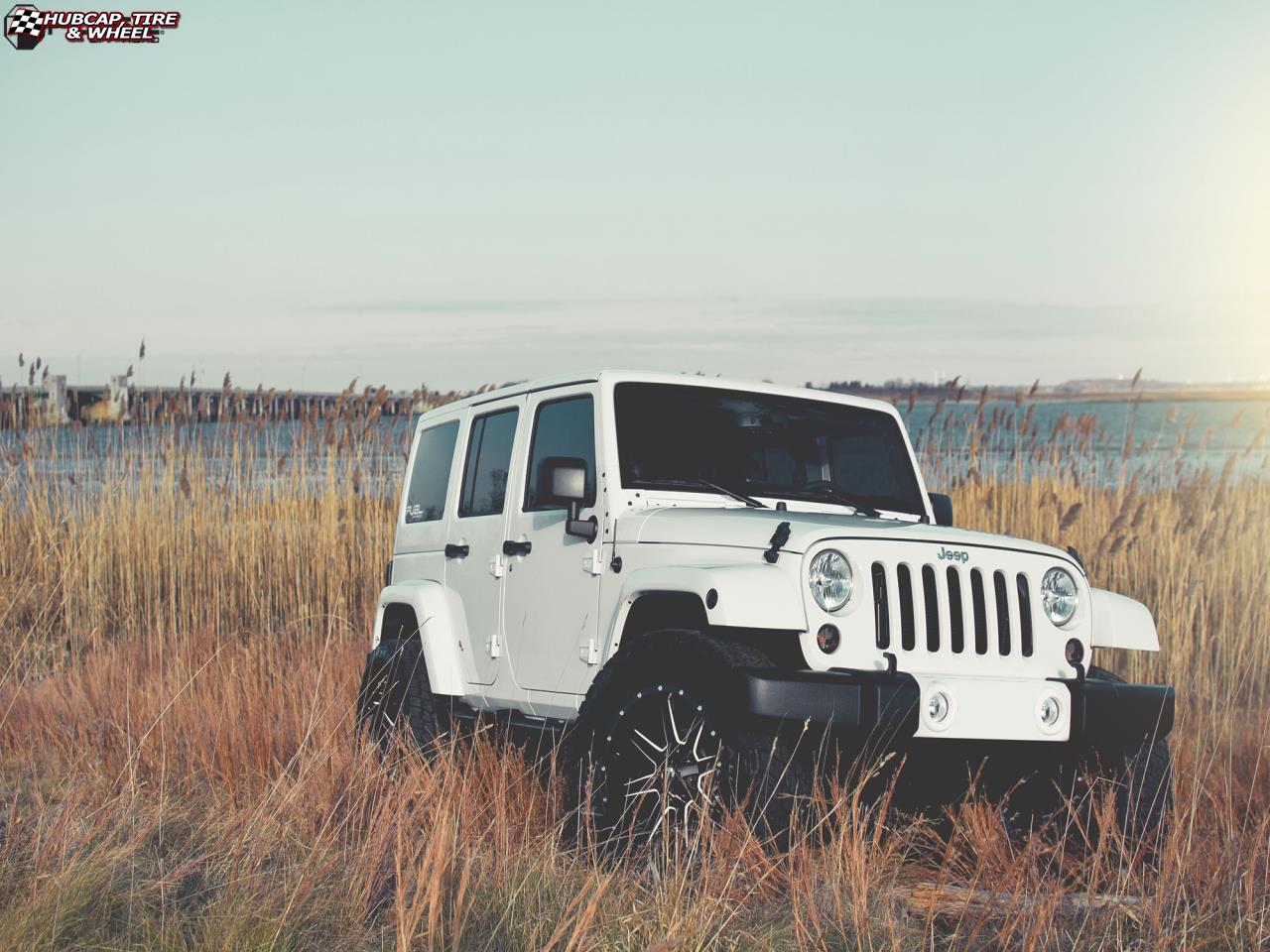 vehicle gallery/jeep wrangler fuel maverick d262 20X10  Black & Milled wheels and rims