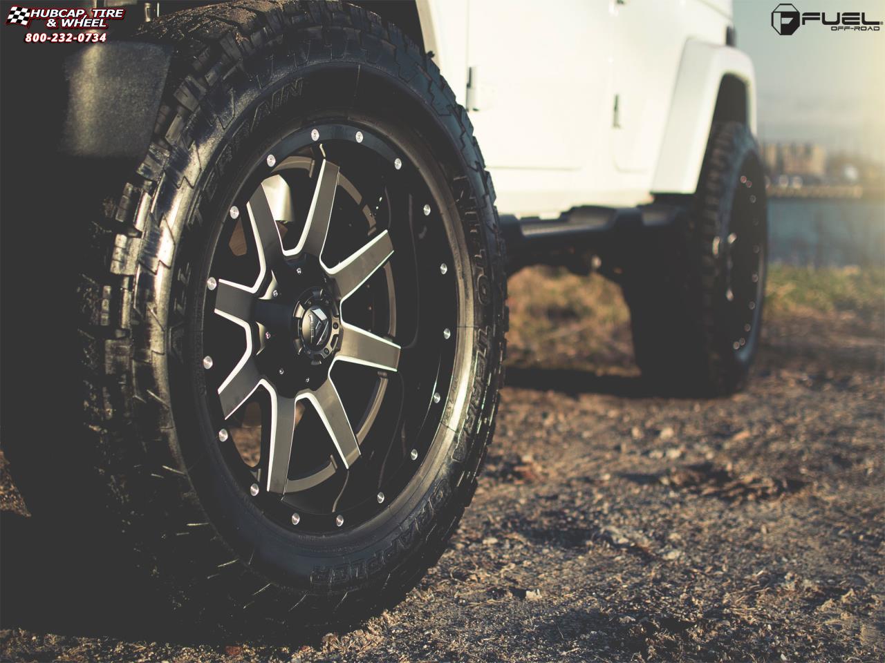 vehicle gallery/jeep wrangler fuel maverick d262 20X10  Black & Milled wheels and rims