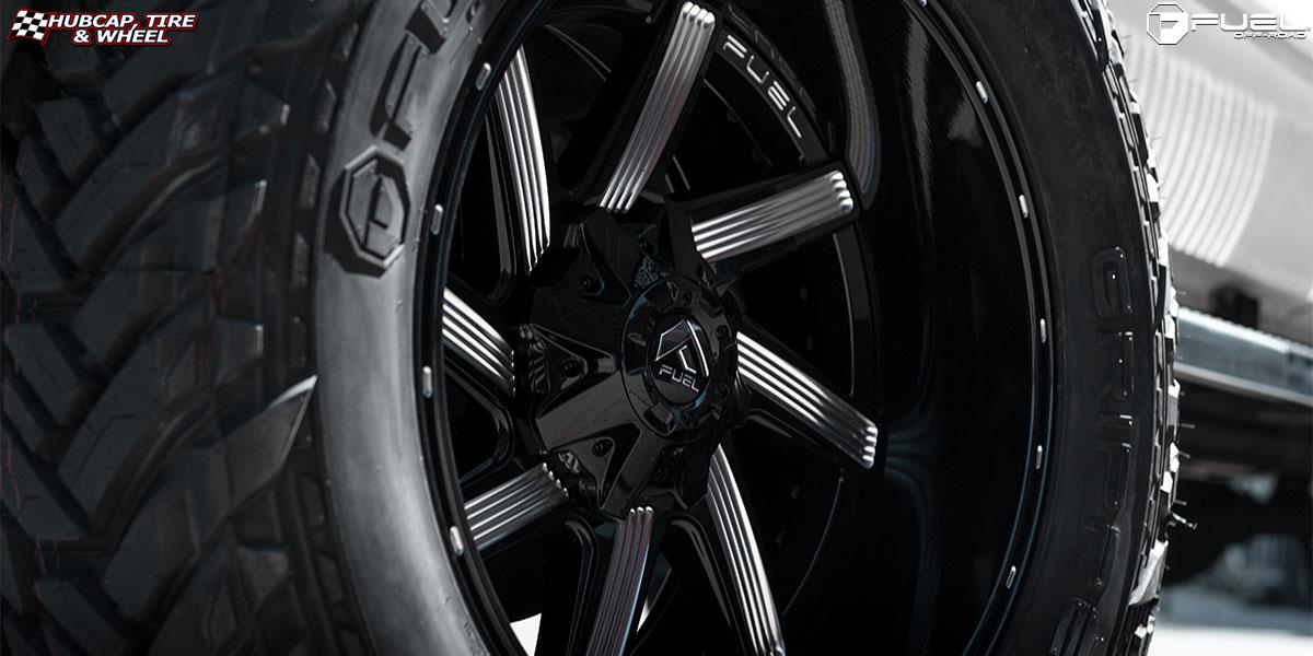 vehicle gallery/ford f 250 super duty fuel moab d242 22X12  Gloss Black & Milled wheels and rims