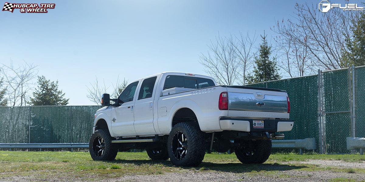 vehicle gallery/ford f 250 super duty fuel moab d242 22X12  Gloss Black & Milled wheels and rims