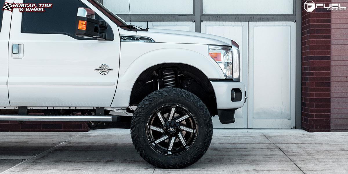 vehicle gallery/ford f 250 super duty fuel moab d242 22X12  Gloss Black & Milled wheels and rims