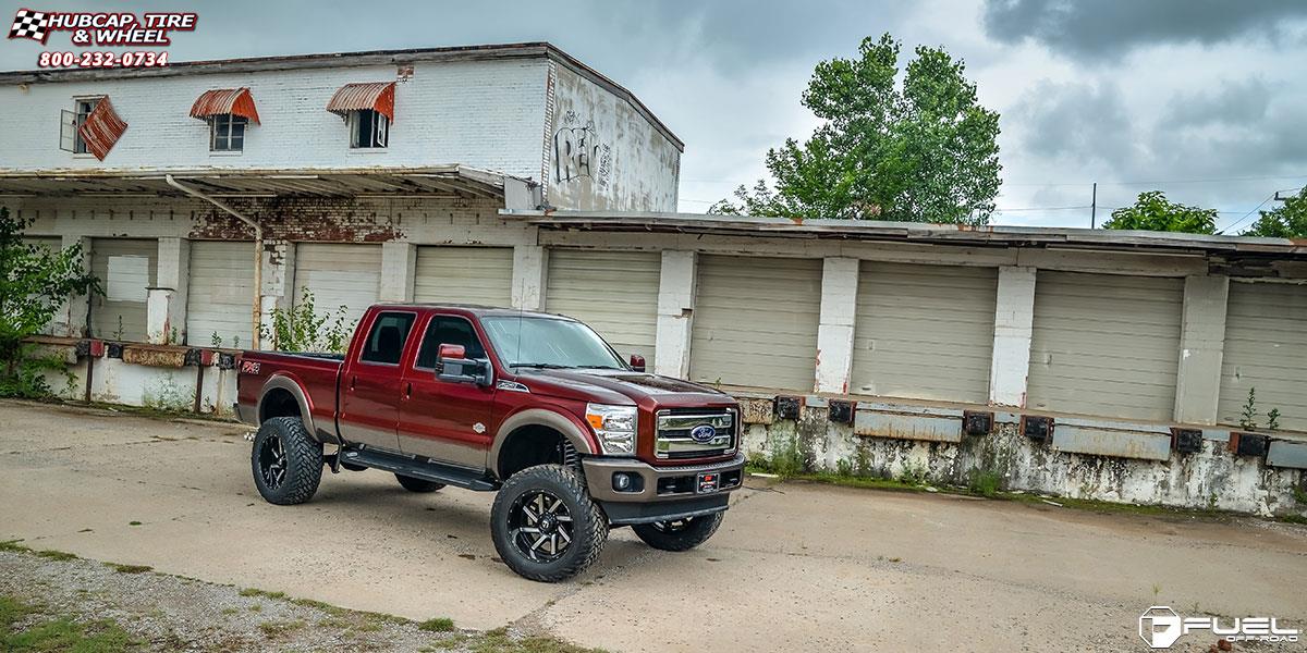 vehicle gallery/ford f 250 super duty fuel moab d242 22X12  Gloss Black & Milled wheels and rims