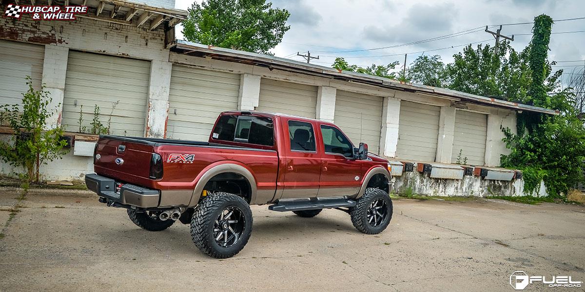 vehicle gallery/ford f 250 super duty fuel moab d242 22X12  Gloss Black & Milled wheels and rims