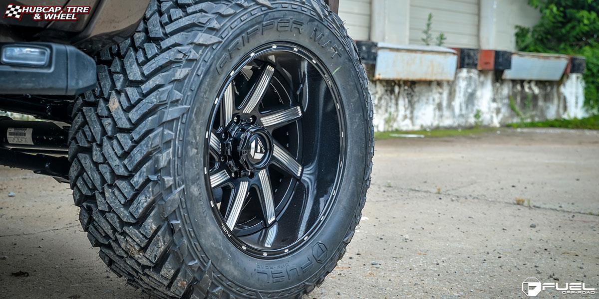 vehicle gallery/ford f 250 super duty fuel moab d242 22X12  Gloss Black & Milled wheels and rims