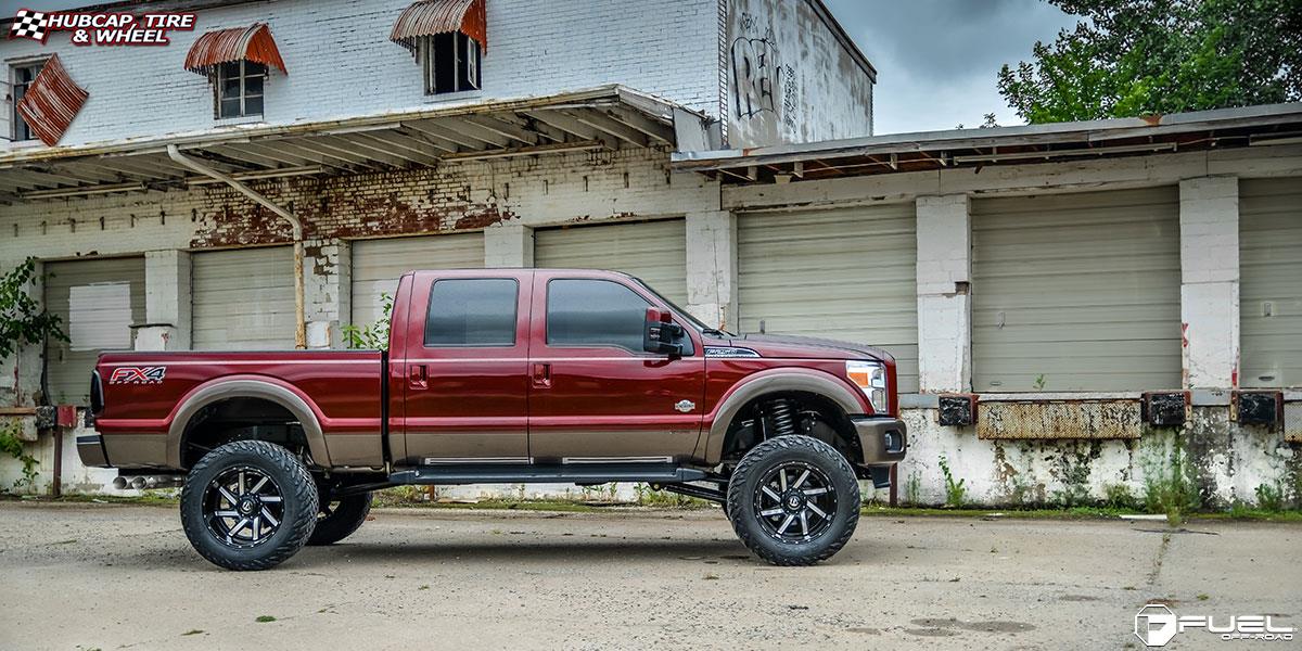 vehicle gallery/ford f 250 super duty fuel moab d242 22X12  Gloss Black & Milled wheels and rims