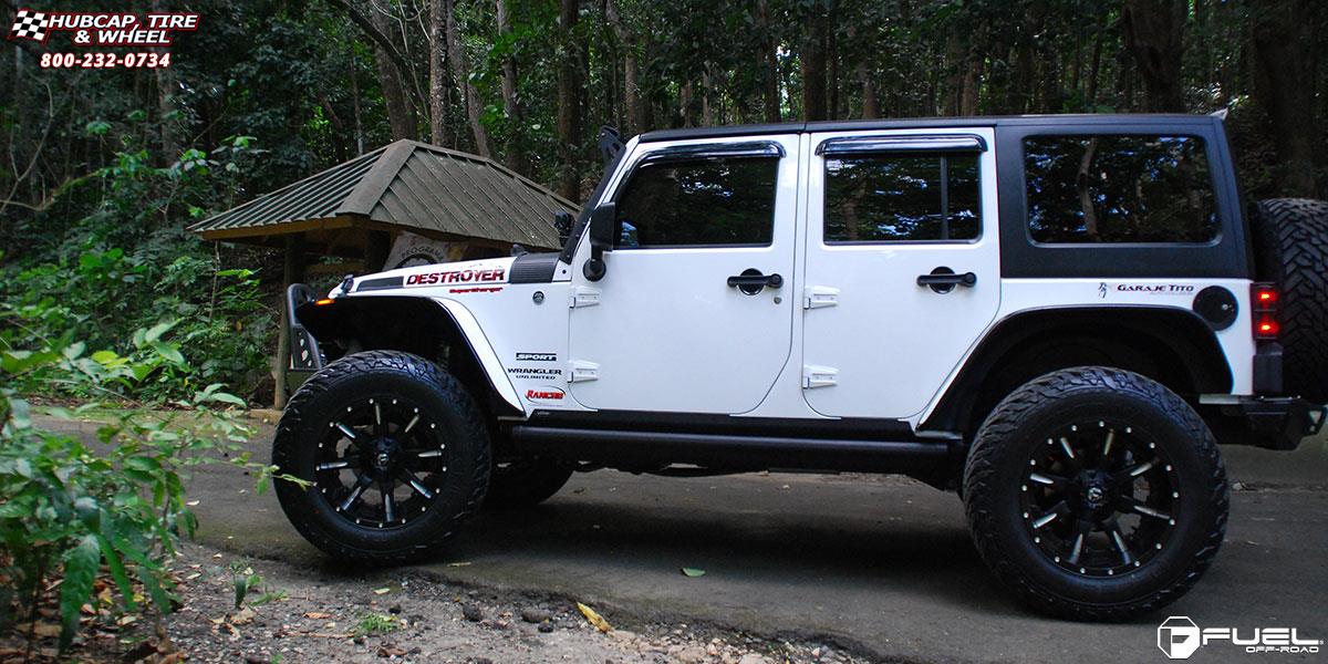 vehicle gallery/jeep wrangler fuel nutz d251 20X12  Matte Black & Milled wheels and rims