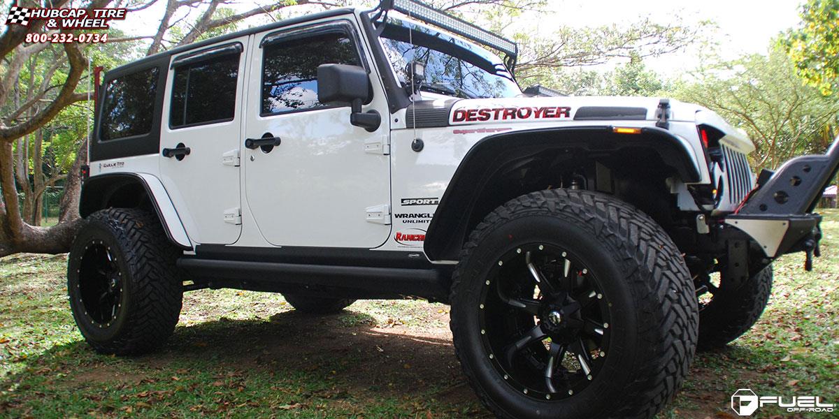vehicle gallery/jeep wrangler fuel nutz d251 20X12  Matte Black & Milled wheels and rims