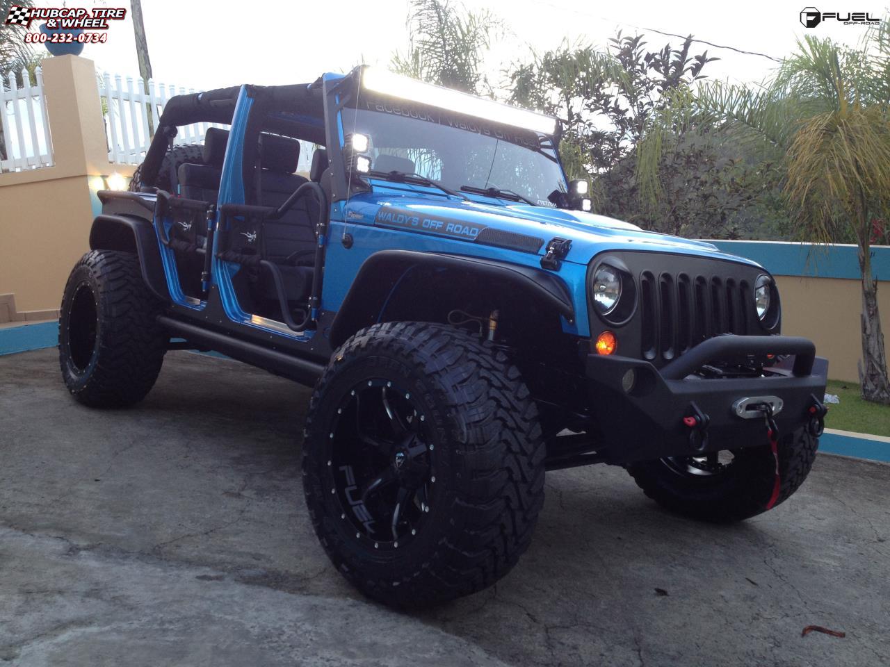 vehicle gallery/jeep wrangler fuel nutz d251 20X14  Matte Black & Milled wheels and rims