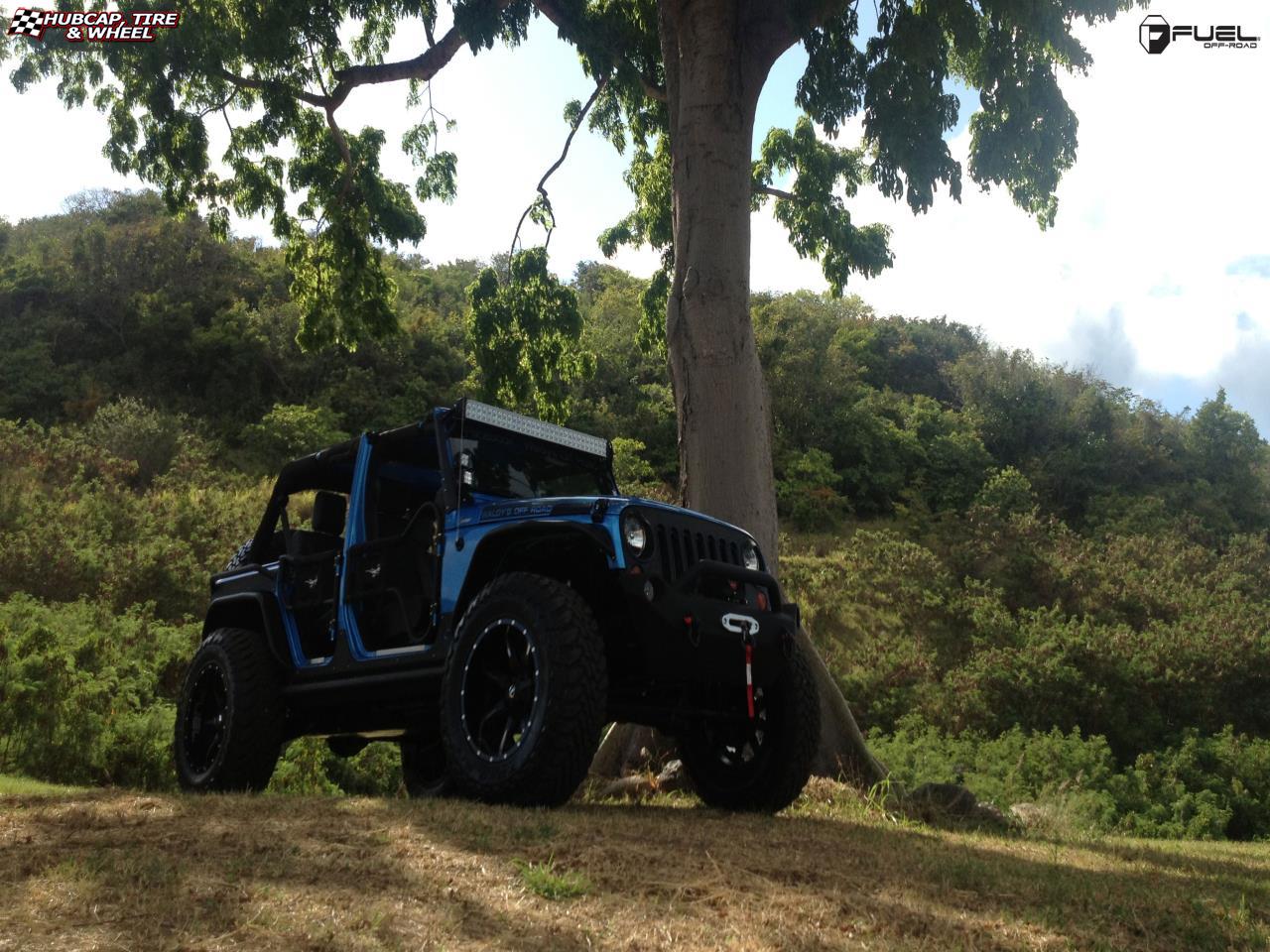 vehicle gallery/jeep wrangler fuel nutz d251 20X14  Matte Black & Milled wheels and rims