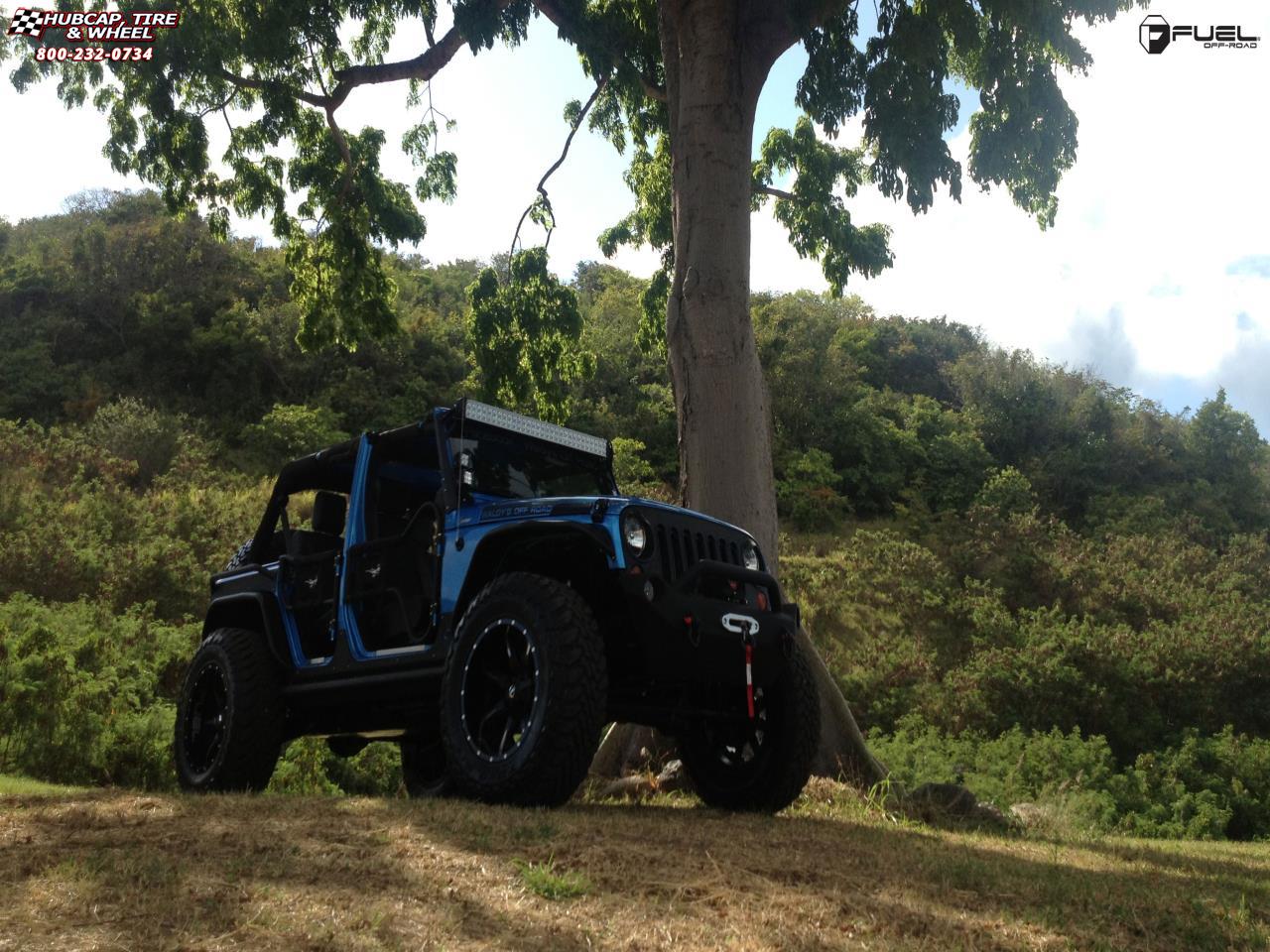vehicle gallery/jeep wrangler fuel nutz d251 20X14  Matte Black & Milled wheels and rims