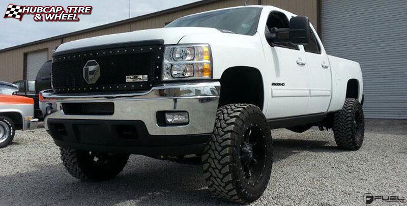 vehicle gallery/chevrolet silverado 2500 fuel nutz d251 20X10  Matte Black & Milled wheels and rims