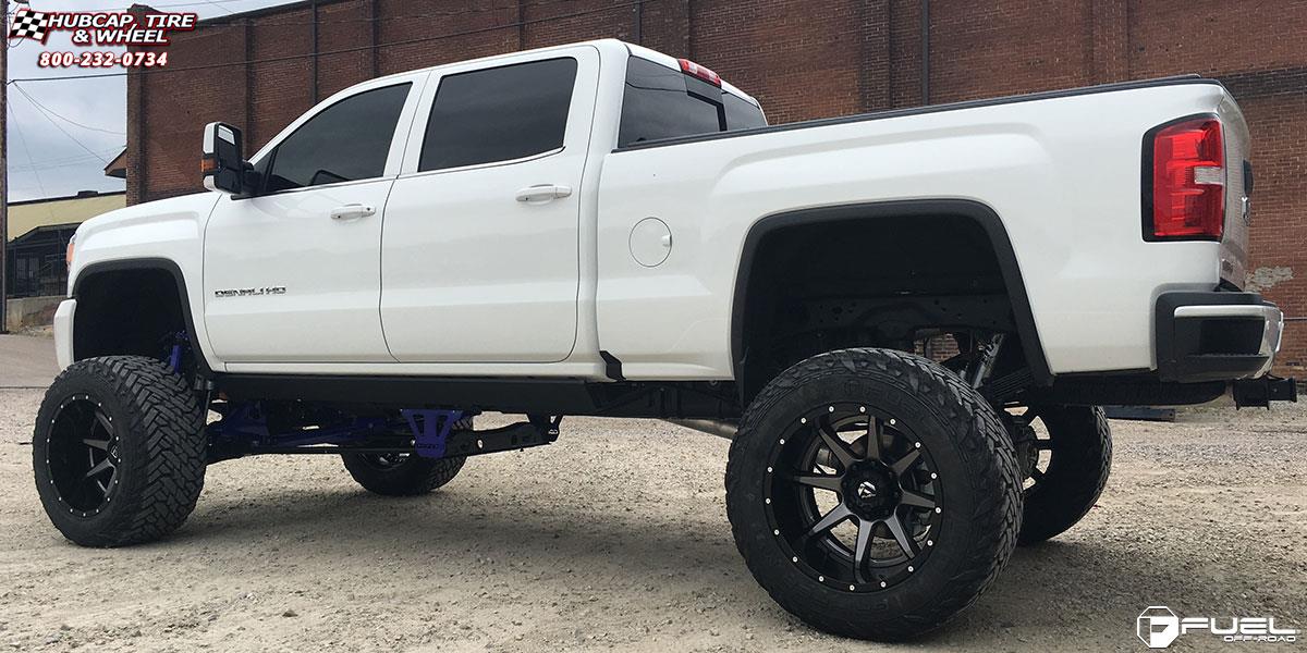 vehicle gallery/gmc sierra 2500 hd fuel rampage d238 22X14  Anthracite center, gloss black lip wheels and rims