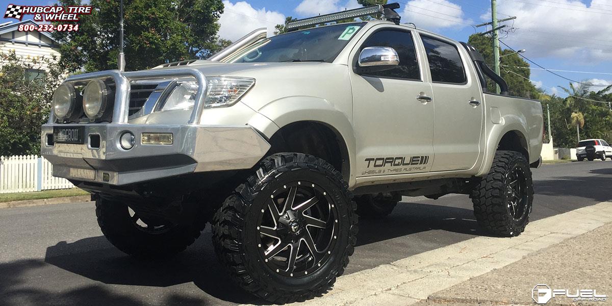 vehicle gallery/toyota hilux fuel renegade d265 20X10  Black & milled center, gloss black outer wheels and rims
