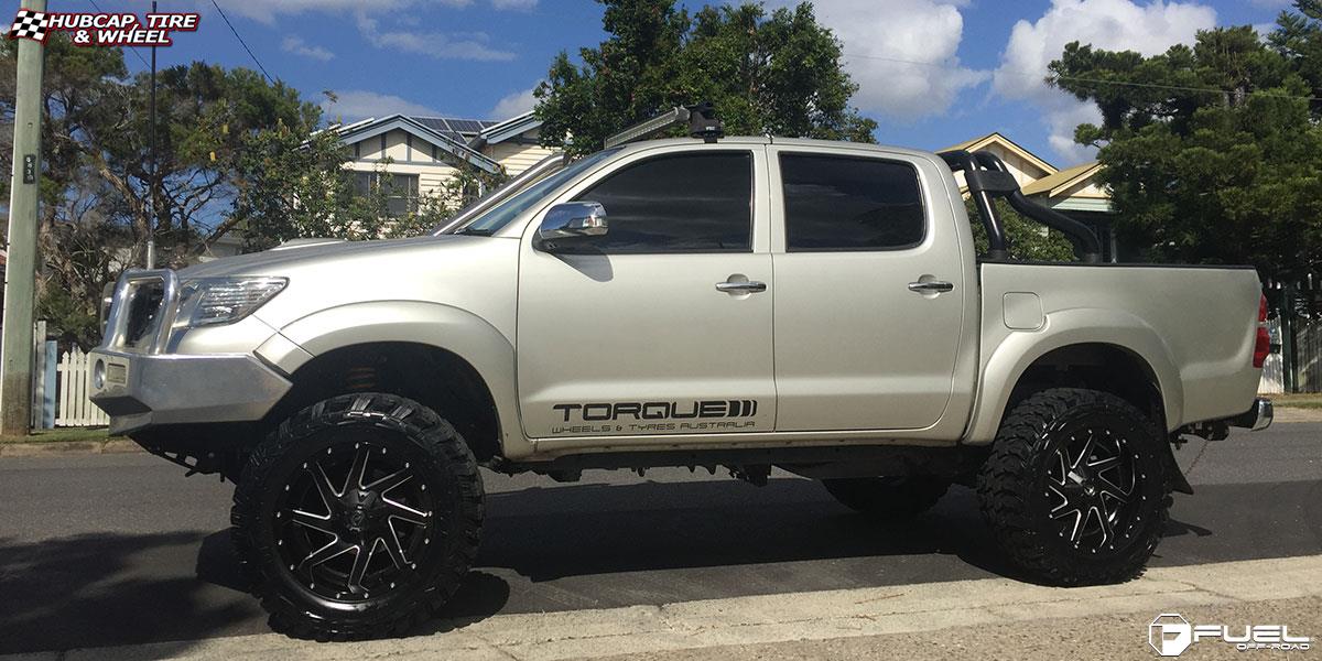 vehicle gallery/toyota hilux fuel renegade d265 20X10  Black & milled center, gloss black outer wheels and rims