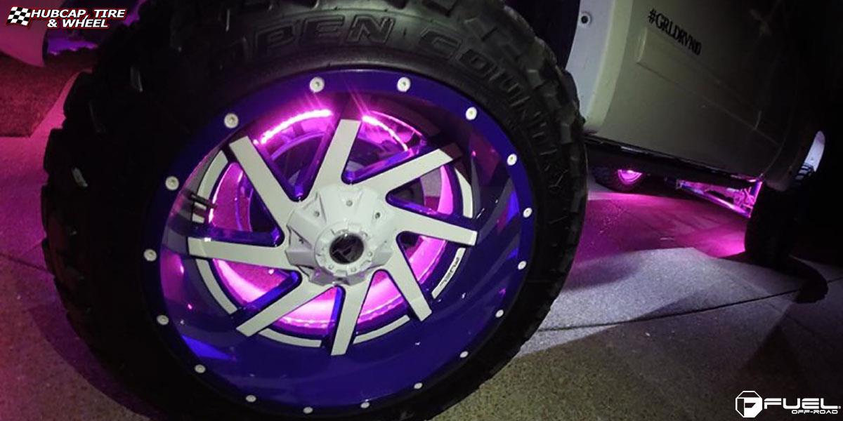 vehicle gallery/chevrolet silverado 2500 hd fuel renegade d265 22X12  Summit White Center | Candy Purple Lip wheels and rims