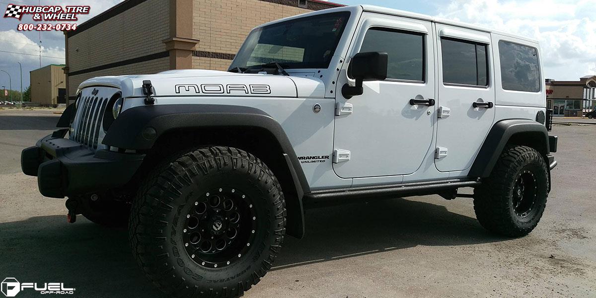vehicle gallery/jeep wrangler fuel revolver d525 15X10  Matte Black & Milled wheels and rims