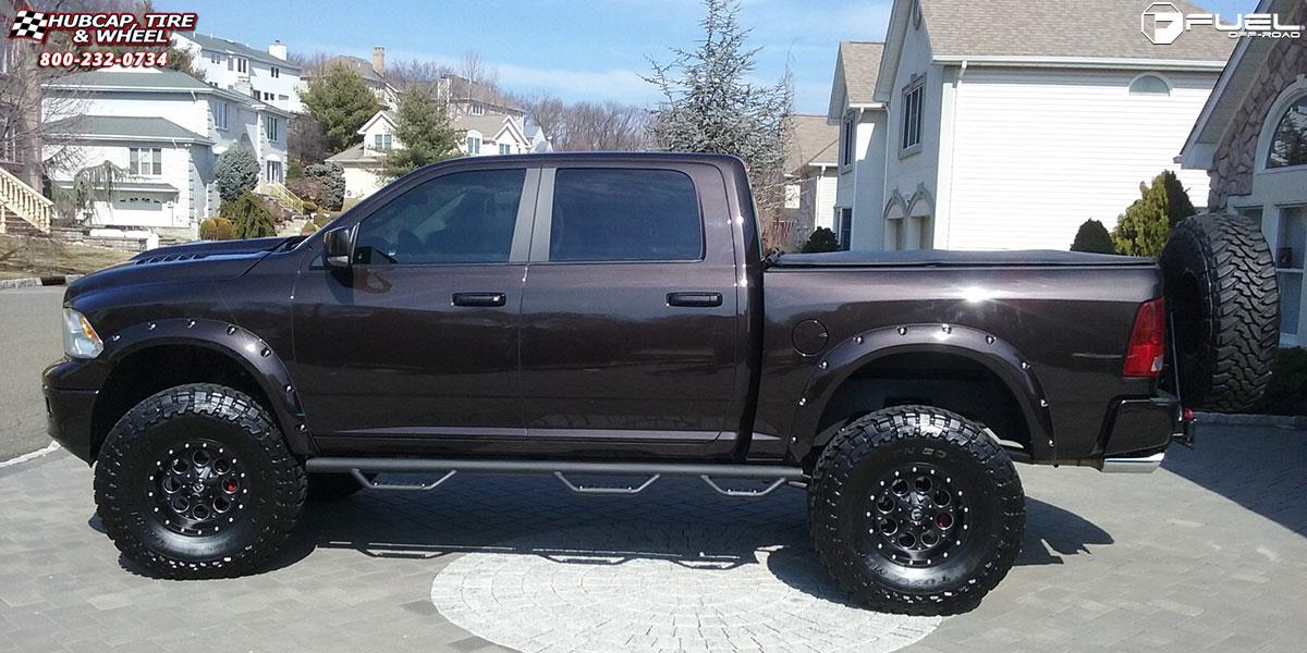 vehicle gallery/dodge ram 1500 fuel revolver d525 17X9  Matte Black & Milled wheels and rims