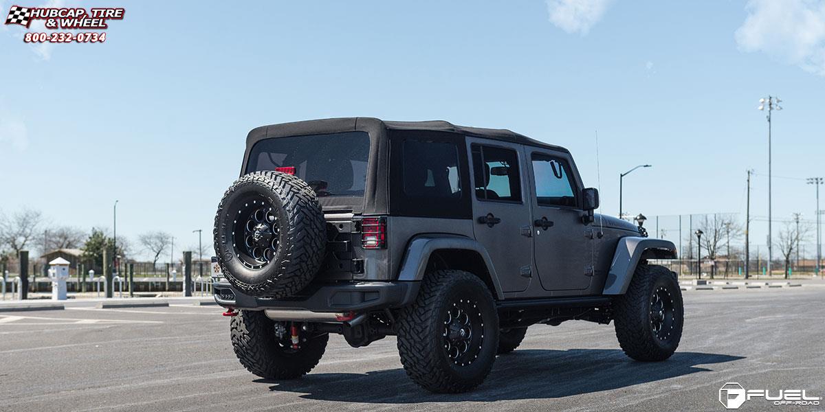 vehicle gallery/jeep wrangler fuel revolver d525 17X9  Matte Black & Milled wheels and rims