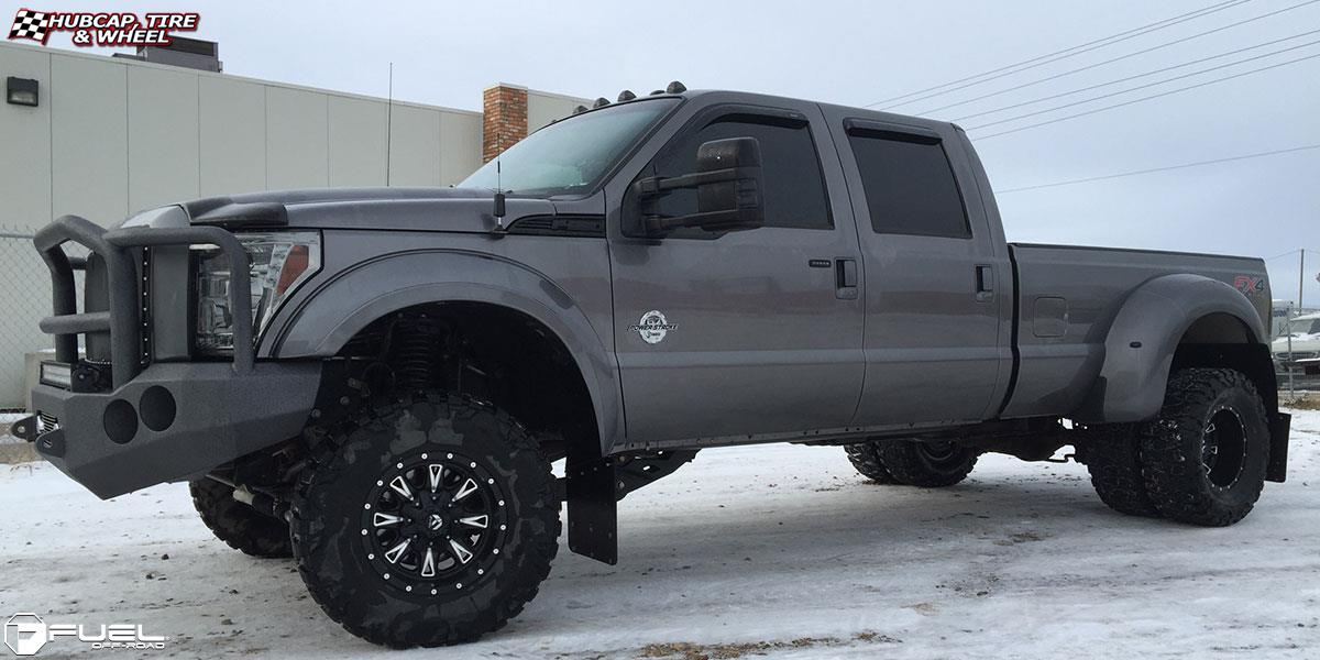 vehicle gallery/ford f 350 fuel throttle d513 17X9  Matte Black & Milled wheels and rims