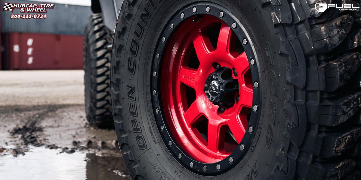 vehicle gallery/jeep wrangler fuel trophy d552 17X9  Custom Powder Coat Red | Black Ring wheels and rims