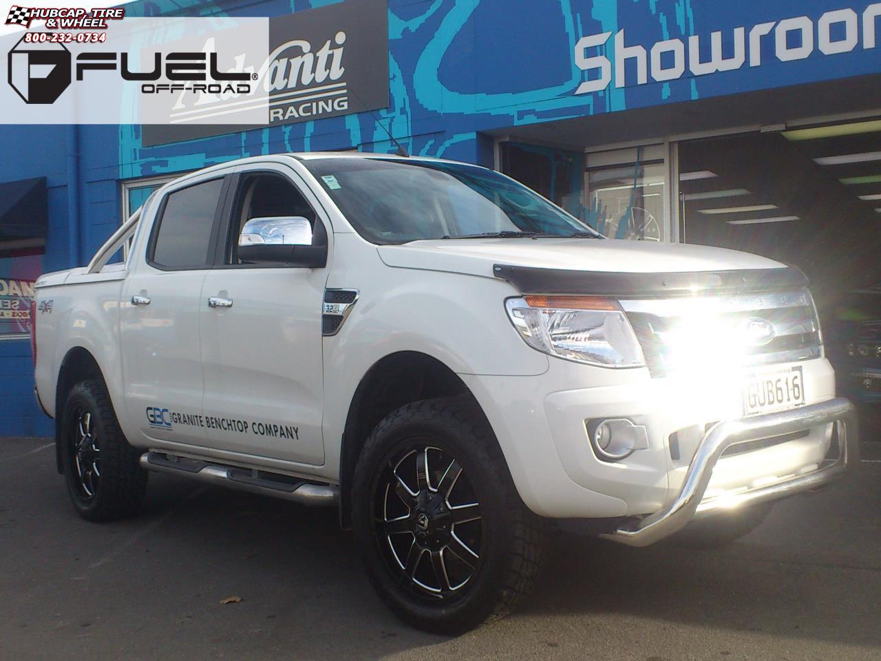 vehicle gallery/ford ranger fuel frontier d535 20X9  Gloss Black with Milling wheels and rims