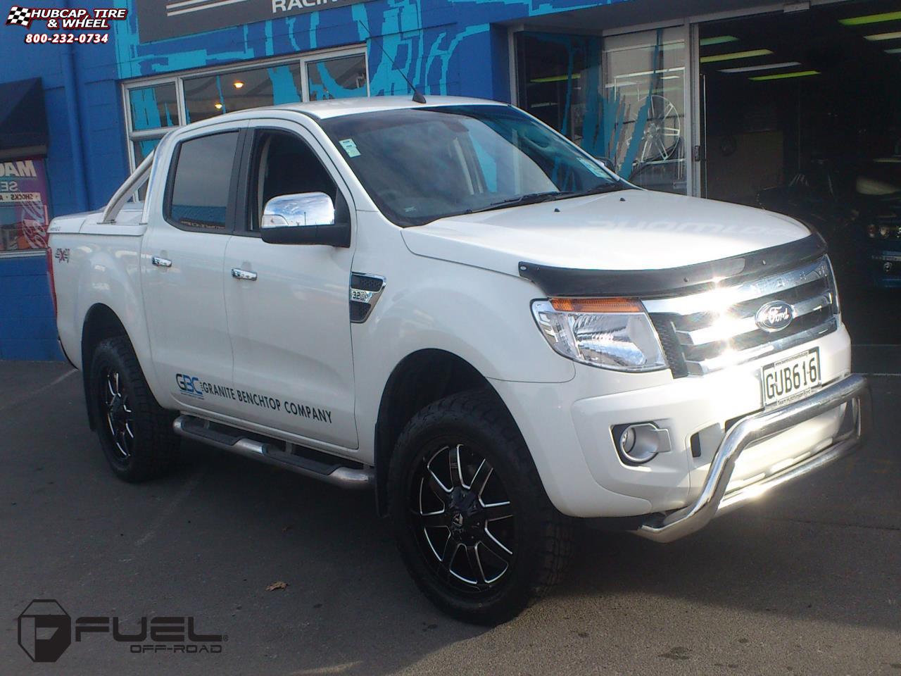 vehicle gallery/ford ranger fuel frontier d535 20X9  Gloss Black with Milling wheels and rims