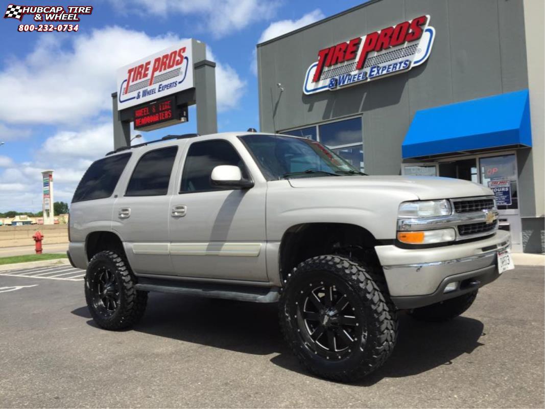 vehicle gallery/chevrolet tahoe moto metal mo962  Satin Black & Milled wheels and rims