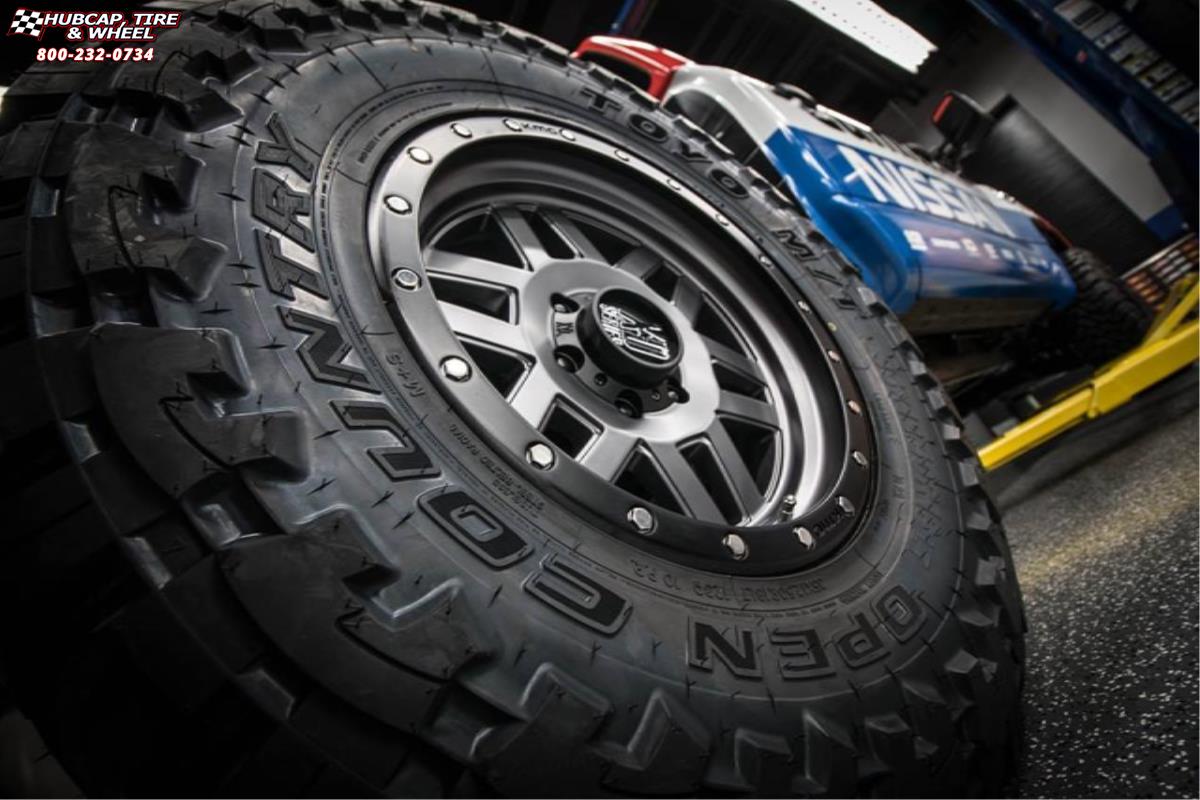 vehicle gallery/nissan titan xd series xd128 machete x  Matte Gray Black Ring wheels and rims