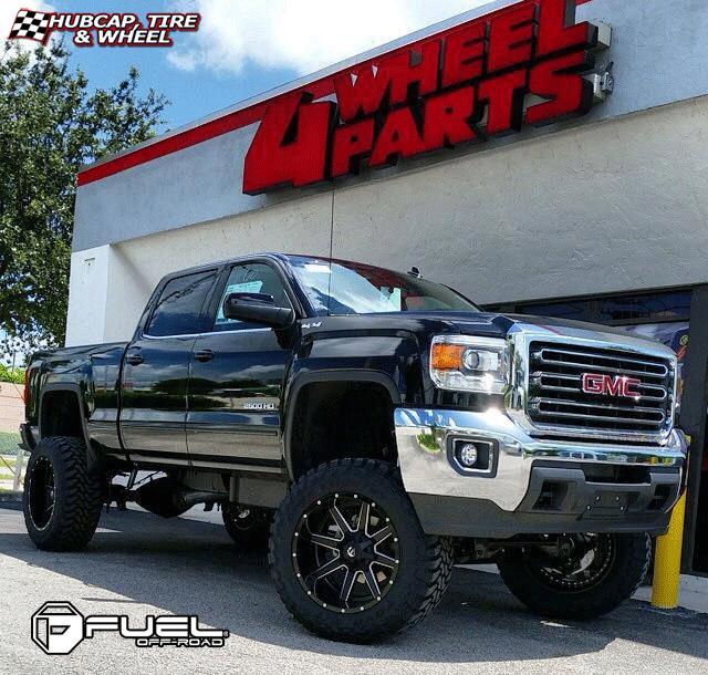 vehicle gallery/gmc sierra fuel maverick d538 0X0  Black & Milled wheels and rims