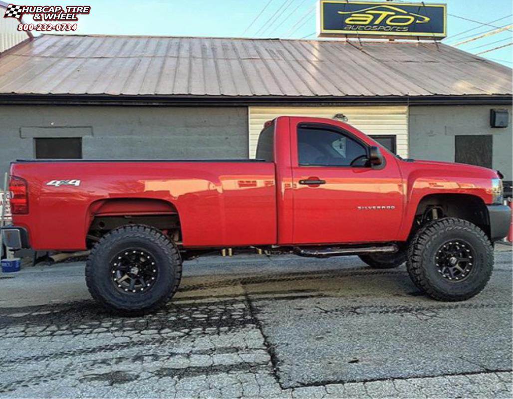 vehicle gallery/chevrolet silverado 1500 xd series xd798 addict  Matte Black wheels and rims