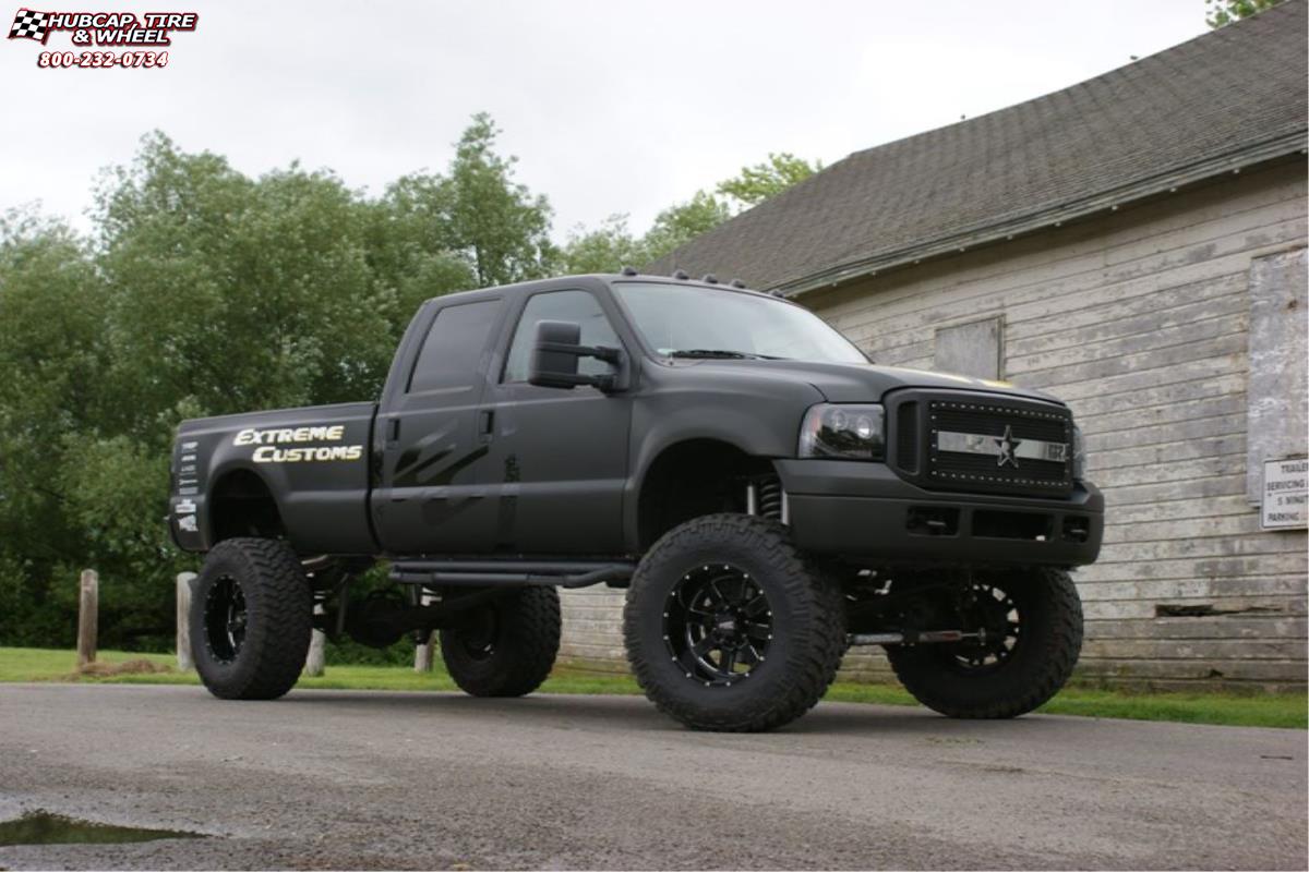 vehicle gallery/chevrolet silverado 2500 moto metal mo962  Gloss Black & Milled wheels and rims