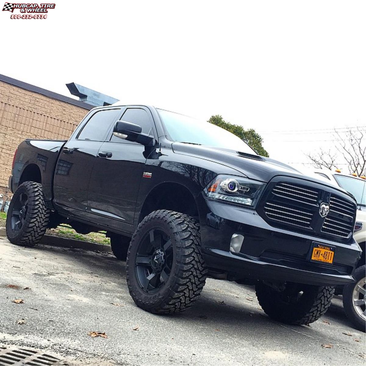 vehicle gallery/ram 1500 xd series xd811 rockstar 2  Satin Black and Black Inserts wheels and rims