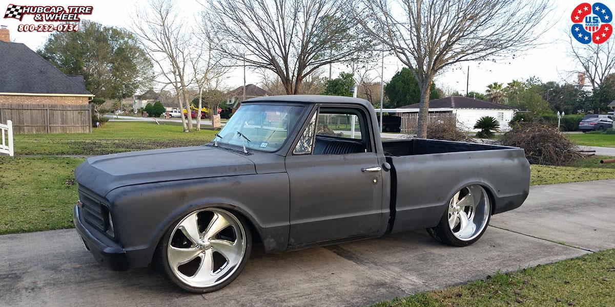 vehicle gallery/chevrolet c10 us mags gambler u470 24X10  Brushed Face, Hi Luster Windows wheels and rims
