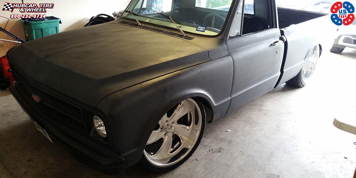 vehicle gallery/chevrolet c10 us mags gambler u470 24X10  Brushed Face, Hi Luster Windows wheels and rims