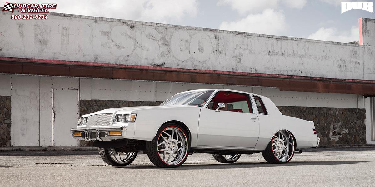 vehicle gallery/buick regal dub x80 game on 24X9  Brushed Face | Polished Lip | Red wheels and rims