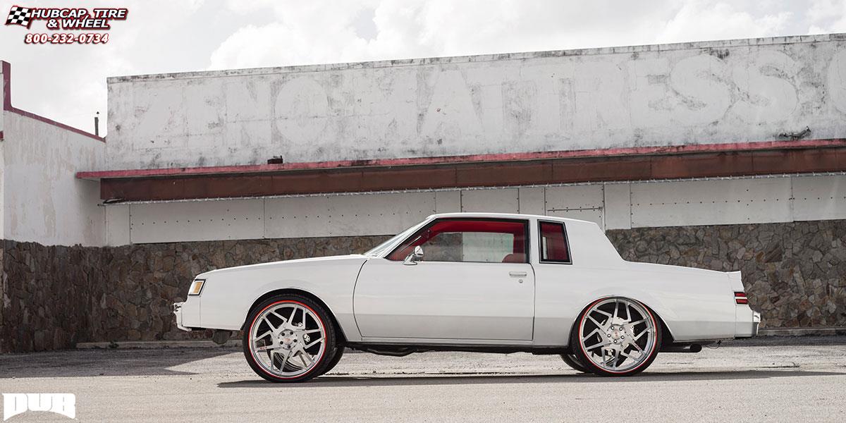 vehicle gallery/buick regal dub x80 game on 24X9  Brushed Face | Polished Lip | Red wheels and rims