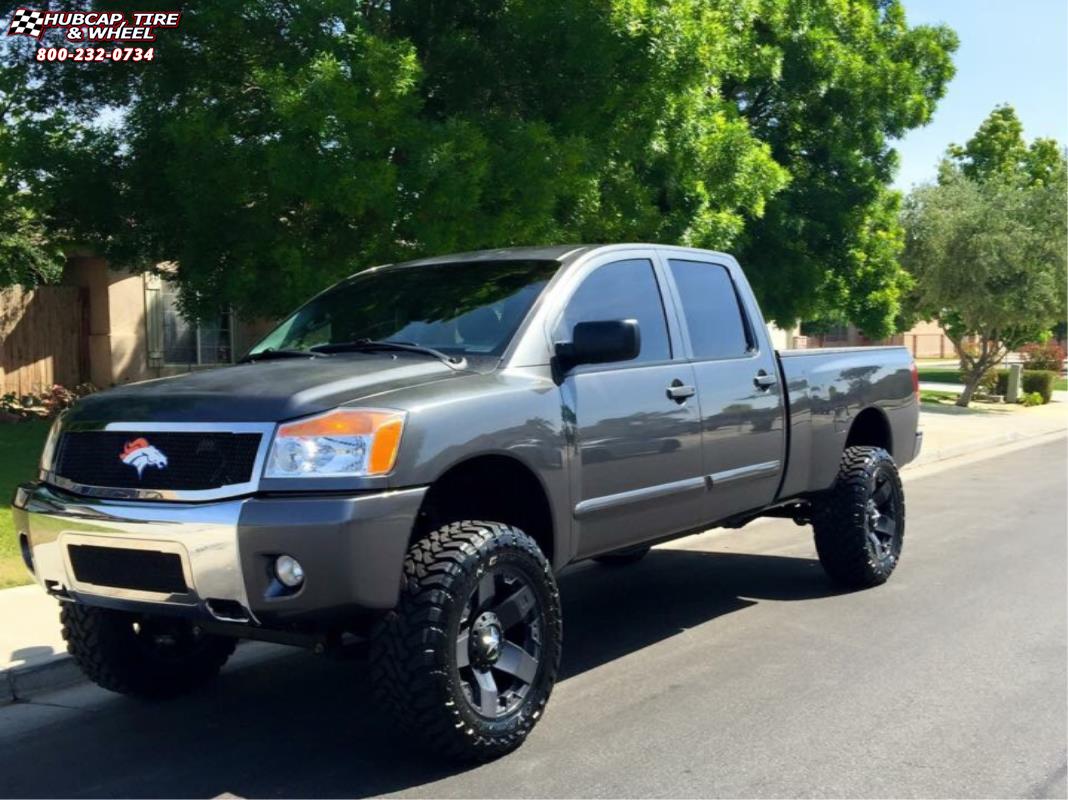 vehicle gallery/2008 nissan titan xd series xd775 rockstar 20x10  Matte Black wheels and rims