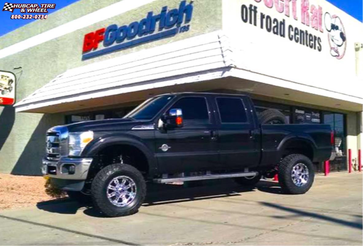 vehicle gallery/ford f 250 xd series xd809 riot x  Chrome wheels and rims