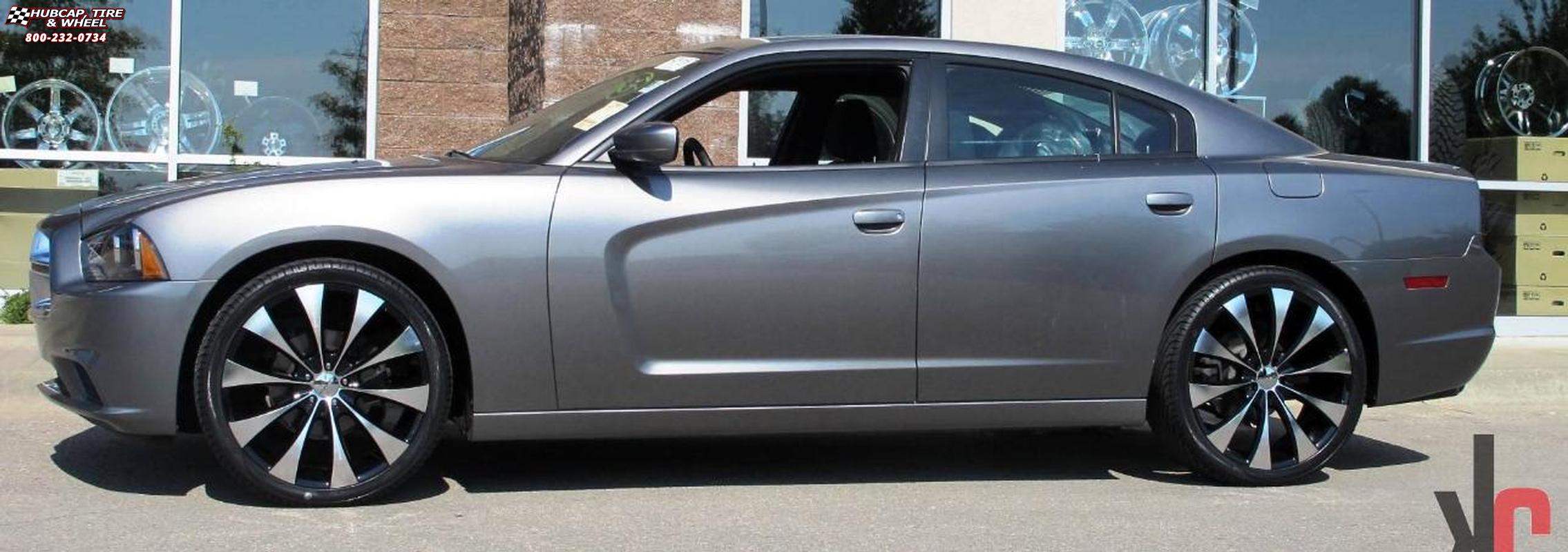 vehicle gallery/2012 dodge charger xd series km679 fader  Gloss Black Machined wheels and rims