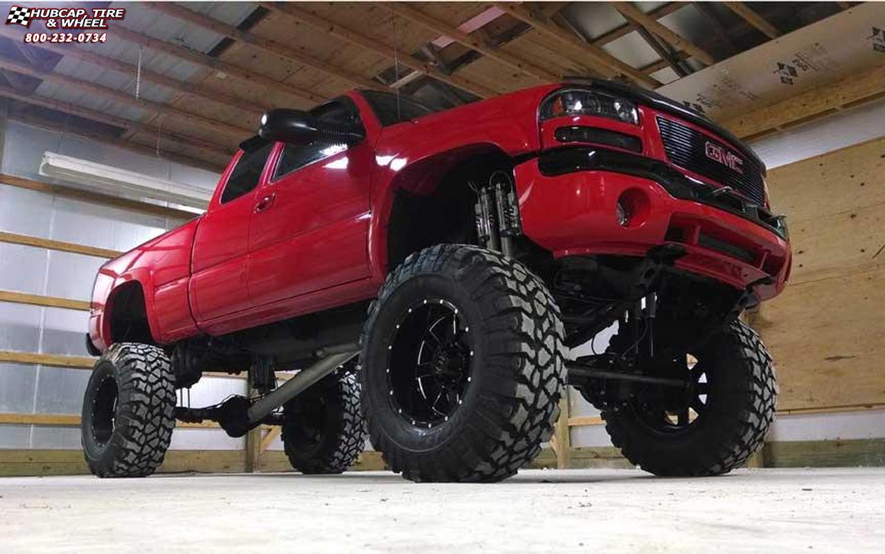 vehicle gallery/2006 gmc sierra 2500 hd moto metal mo962  Gloss Black & Milled wheels and rims