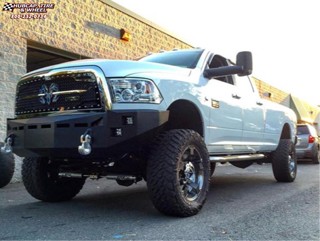 vehicle gallery/ram 2500 xd series xd811 rockstar 2  Satin Black and Black Inserts wheels and rims