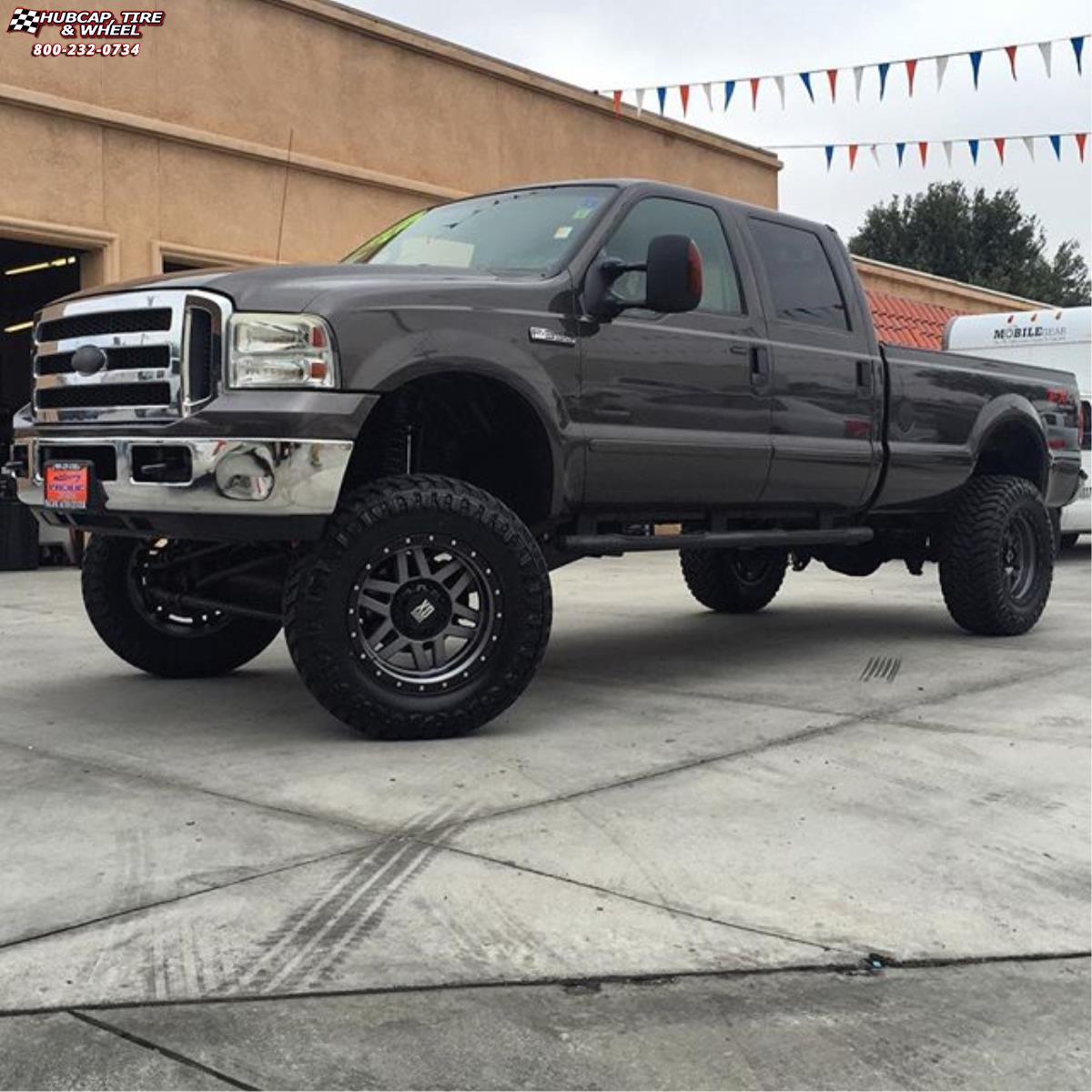 vehicle gallery/ford f 250 xd series xd128 machete x  Matte Gray Black Ring wheels and rims