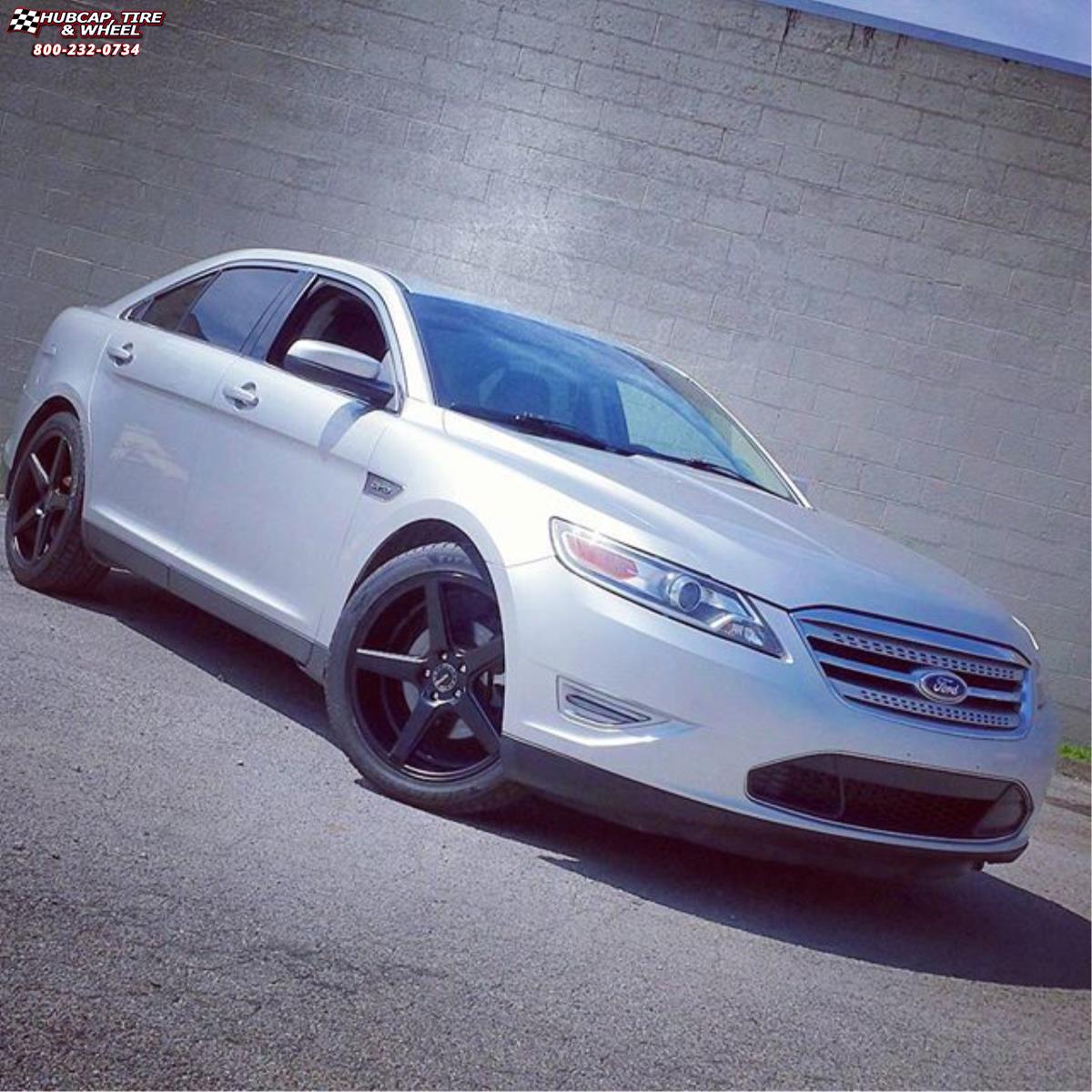 vehicle gallery/ford taurus xd series km685 district  Satin Black wheels and rims