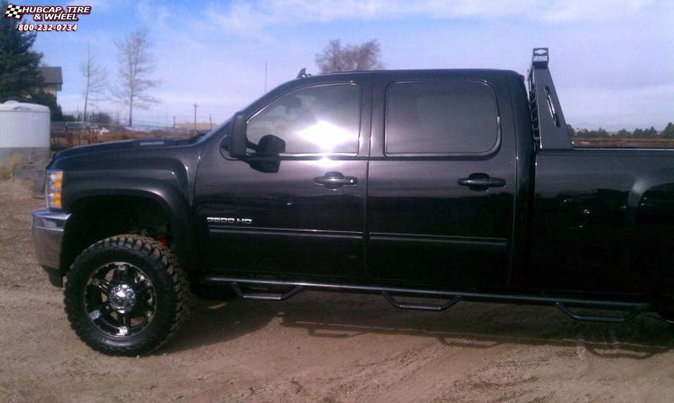 vehicle gallery/2009 chevrolet silverado 2500 xd series xd797 spy x  Gloss Black Machined wheels and rims