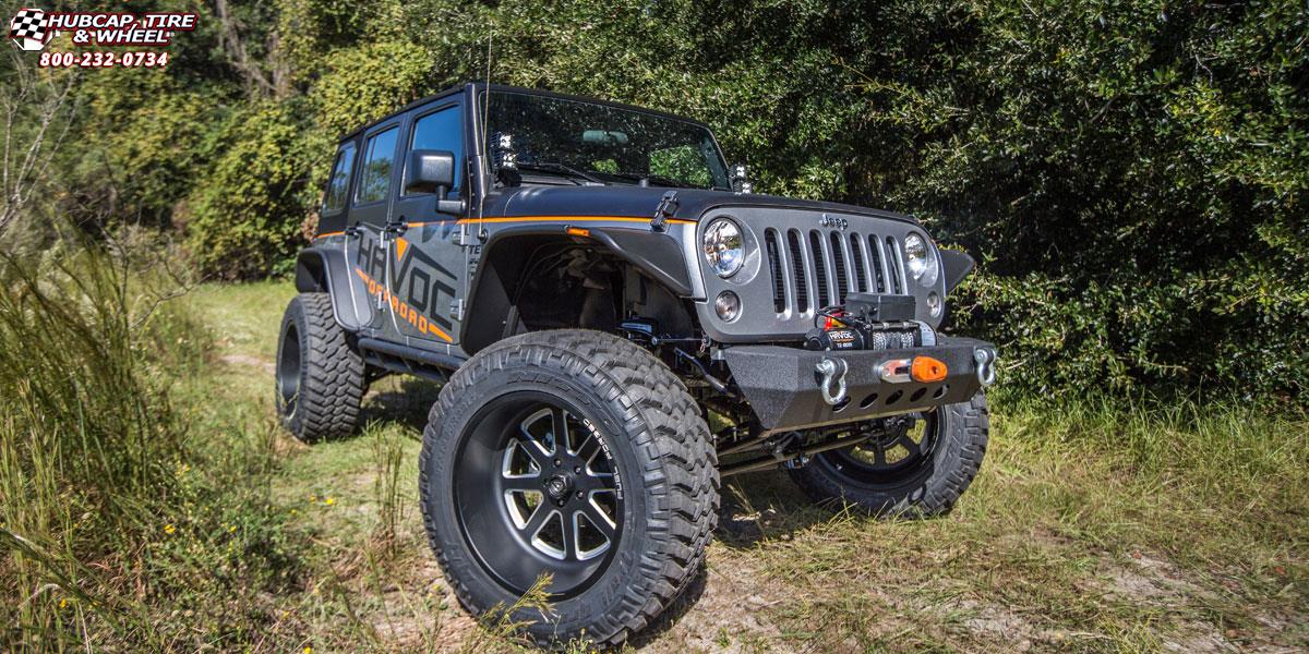 vehicle gallery/jeep wrangler fuel forged ff09 22X12  Matte Black wheels and rims